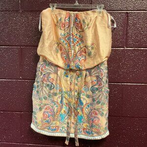 Boho Strapless Printed Dress – Size Small